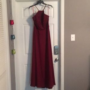 Wine color/ maroon Hayley Paige bridesmaids dress